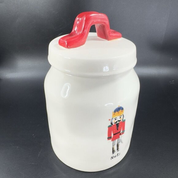 Rae Dunn Artisan Collection Nuts Christmas Canister Jar Container Ceramic W Lid - Picture 9 of 13